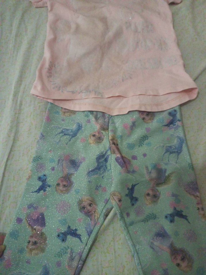 Kız Çocuk Elsa baskılı tayt t-shirt - Görsel 5