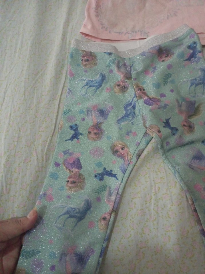 Kız Çocuk Elsa baskılı tayt t-shirt - Görsel 3