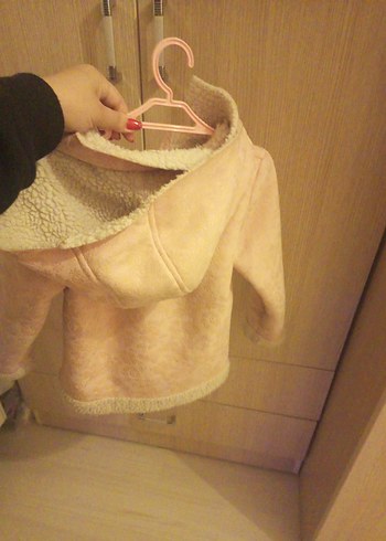 Kızlar için kürklü Pembe mont - Görsel 5