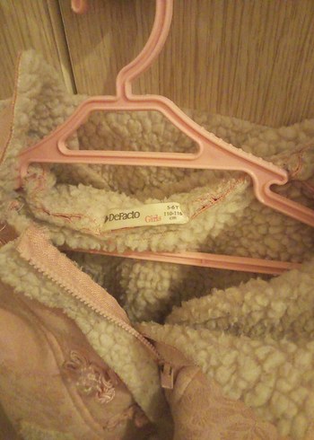 Kızlar için kürklü Pembe mont - Görsel 3