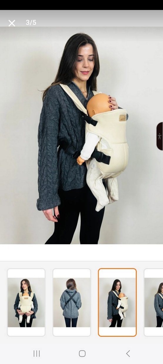 Bebek Taşıma Kanguru Beyaz - Görsel 2