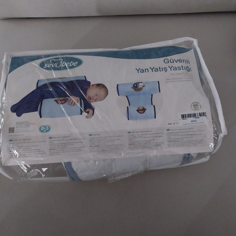 Bebek uyku aksesuarı, baskılı, beyaz-gri - Görsel 3