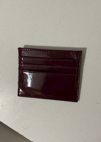 Mango Bordo Parlak Deri Kadın Cüzdanı