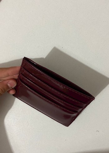 Beden bordo Renk Bordo Parlak Deri Kadın Cüzdanı