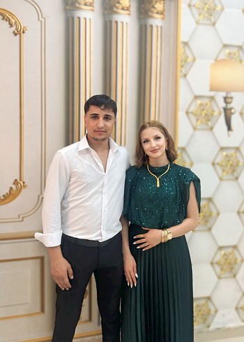 Yeşil renkte fitilli bayan abiye