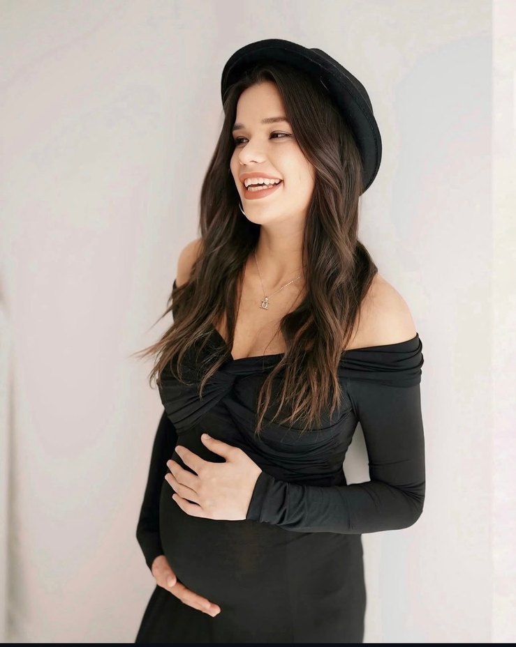 Siyah Straplez Uzun Kollu Hamile Elbisesi - Görsel 2