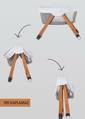 Kiwi Gri ViZON SLEEPER Bebek Beşiği