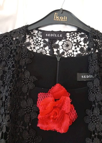 Siyah Uzun Dantel Kadın Elbise - Görsel 9