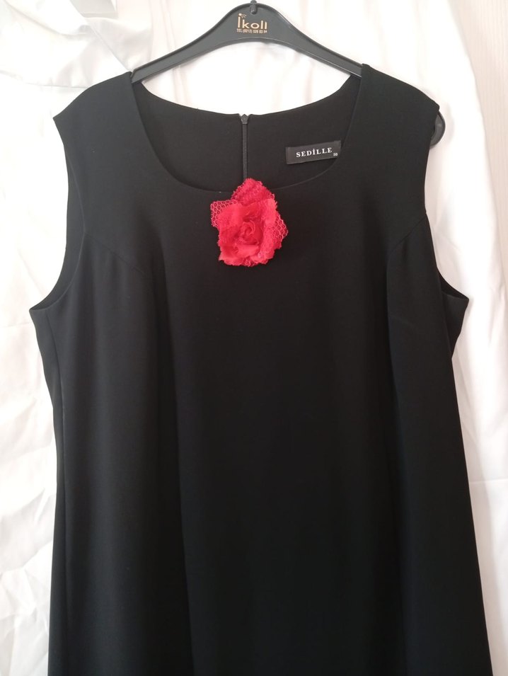 Siyah Uzun Dantel Kadın Elbise - Görsel 2