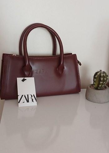Bordo suni Deri Kadın Omuz Çantası - Zara