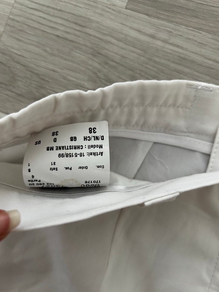 Beyaz Kadın Keten Kumaş Pantolon - Görsel 3