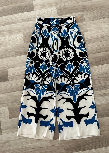 Bohem Desenli Kısa Kadın Kumaş Pantolon - Görsel 2