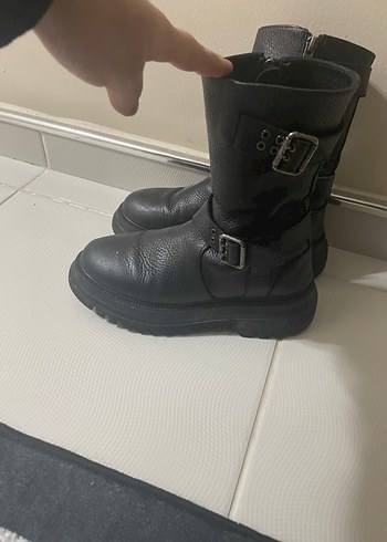 Tokalı Siyah Platform Topuklu Kadın Bot - Görsel 2