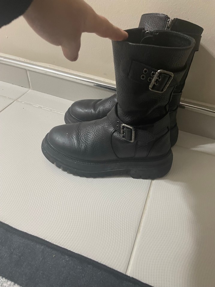 Tokalı Siyah Platform Topuklu Kadın Bot - Görsel 2