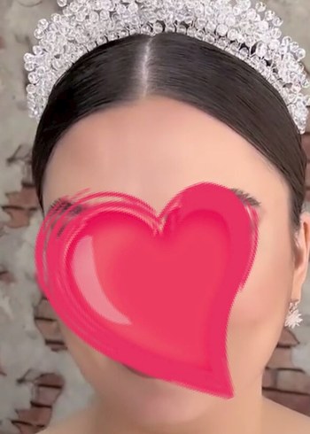 Boncuk İşlemeli Modern Beyaz Gelin Tacı - Görsel 4