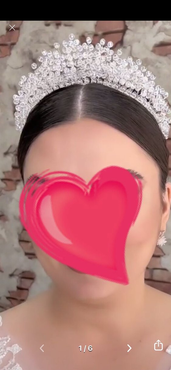 Boncuk İşlemeli Modern Beyaz Gelin Tacı - Görsel 4