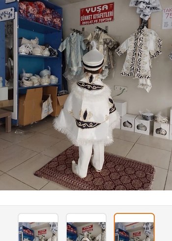 Beyaz Kürklü Çocuk Sünnet Kıyafeti - Görsel 2