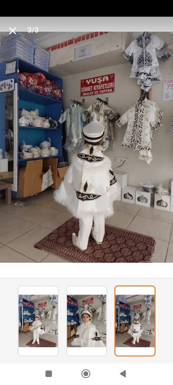 Beyaz Kürklü Çocuk Sünnet Kıyafeti - Görsel 2