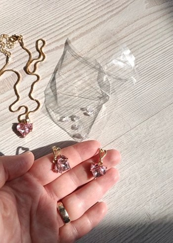 Kalpli kolye küpe seti - Görsel 3