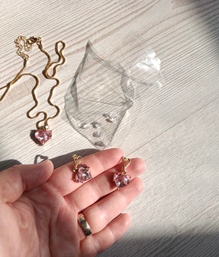 Kalpli kolye küpe seti - Görsel 3