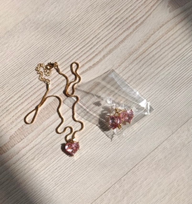 Kalpli kolye küpe seti - Görsel 2