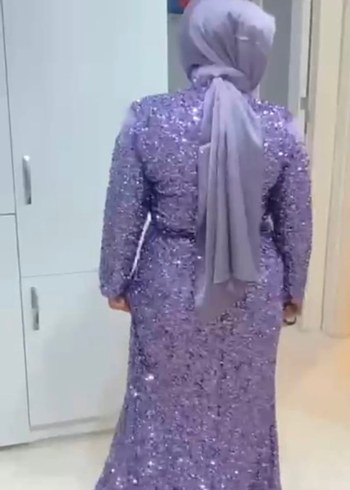 Tesettür taşlı payet Abiye - Görsel 5