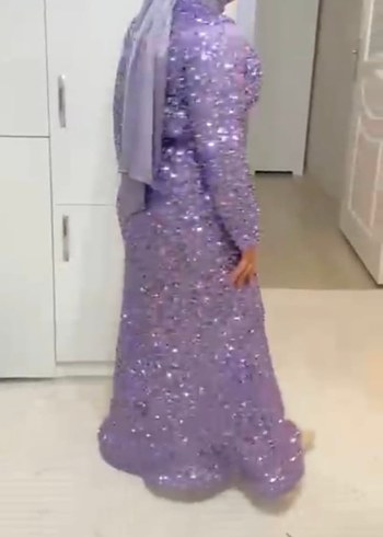 Tesettür taşlı payet Abiye - Görsel 4