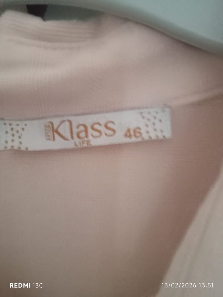 Bej Düğmeli Uzun Kollu Salaş Tunik - Görsel 2