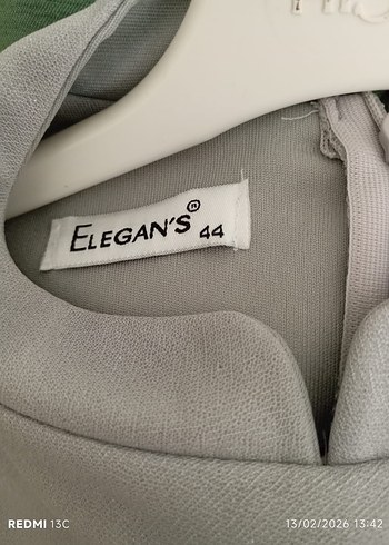 Gri Uzun Kollu İşlemeli Kadın Abiye Elbise - Görsel 5