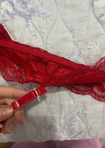 xl Beden Koyu Kırmızı İşlemeli Bohem Sütyen Takımı
