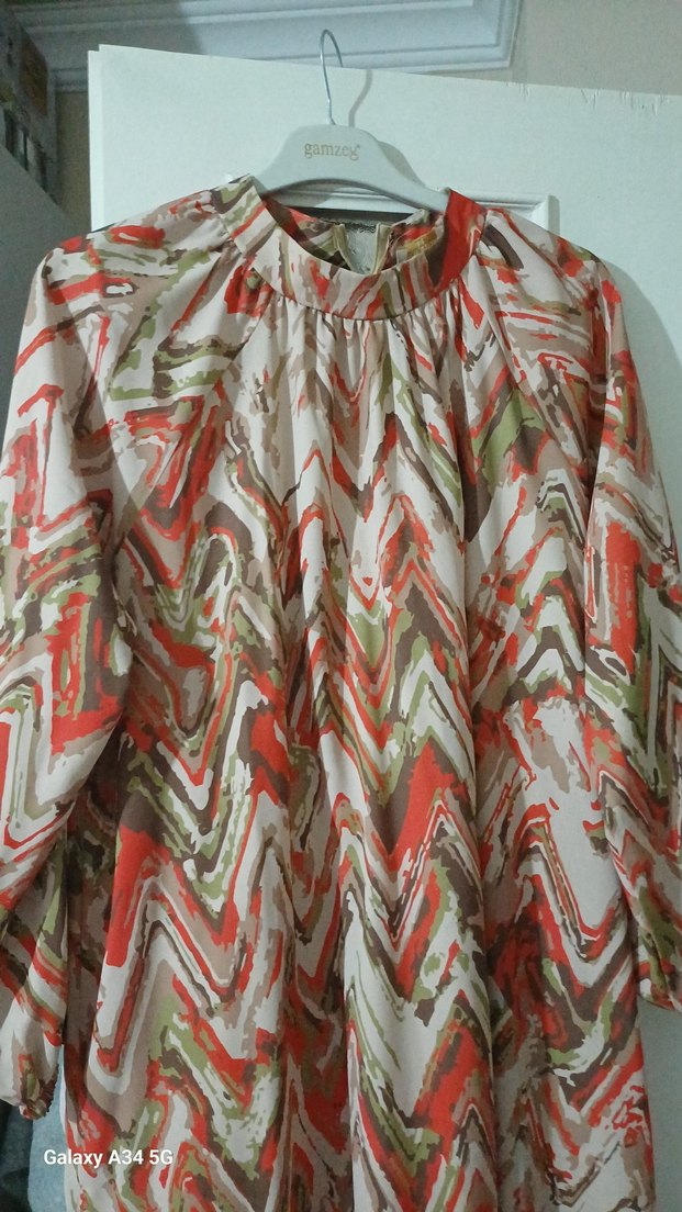 Bohem Çok Renkli Uzun Salaş Elbise - Görsel 2