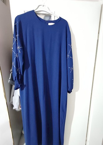 Kadın Mavi Uzun Salaş Elbise - Görsel 3