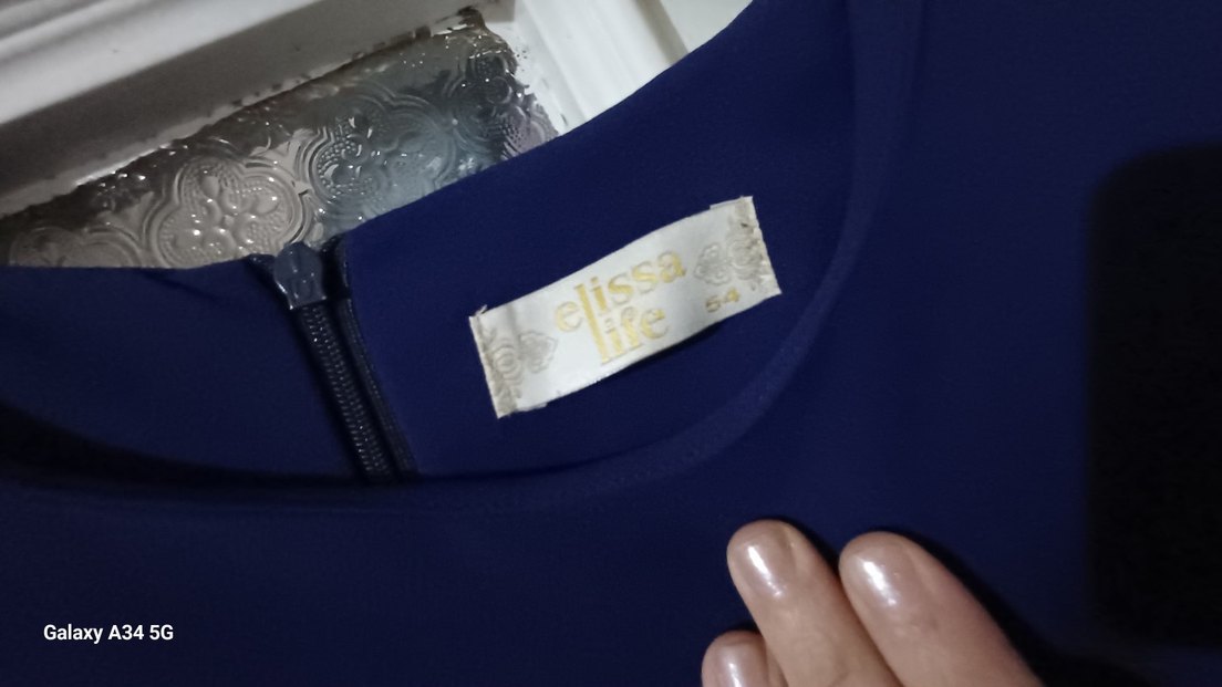 Kadın Mavi Uzun Salaş Elbise - Görsel 5