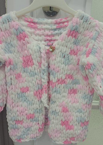 puffy Kız Çocuk Pembe Batik Örgü Hırka - Görsel 5