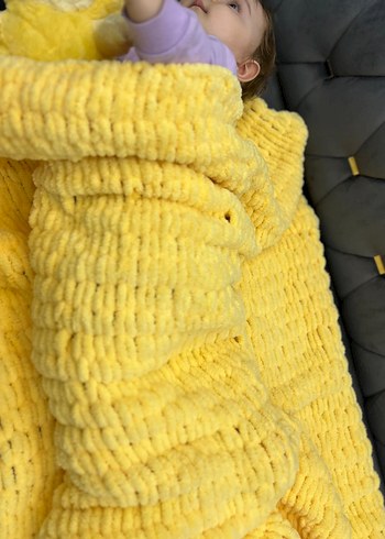 puffy sarı bebek battaniyesi - Görsel 2
