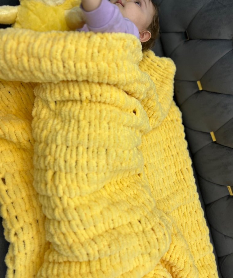 puffy sarı bebek battaniyesi - Görsel 2