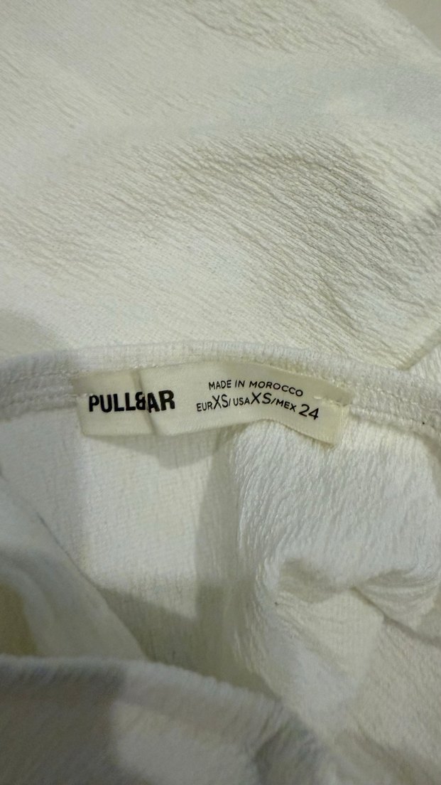 Düğmeli Beyaz Keten Büstiyer - Görsel 3