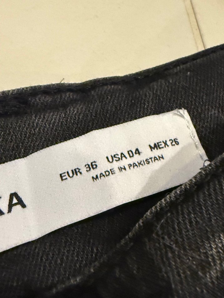 Düğmeli Gri Kadın Denim Pantolon - Görsel 4