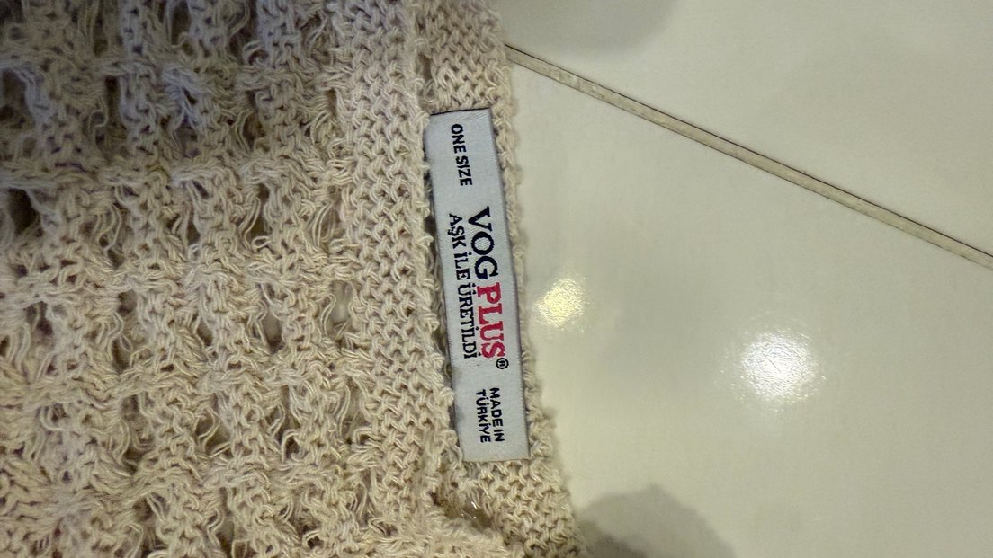 Bej Örgü Kadın Atkı - Görsel 2