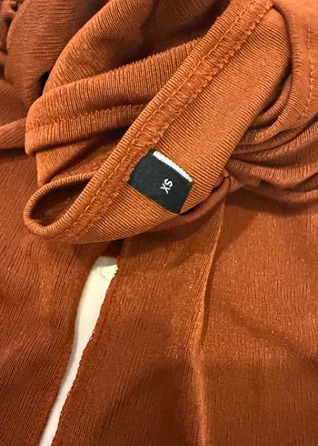 Kadın turuncu strapless crop - Görsel 2