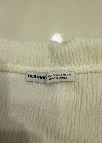 Beyaz Keten Kayık Yaka Uzun Kollu Bluz - Görsel 2