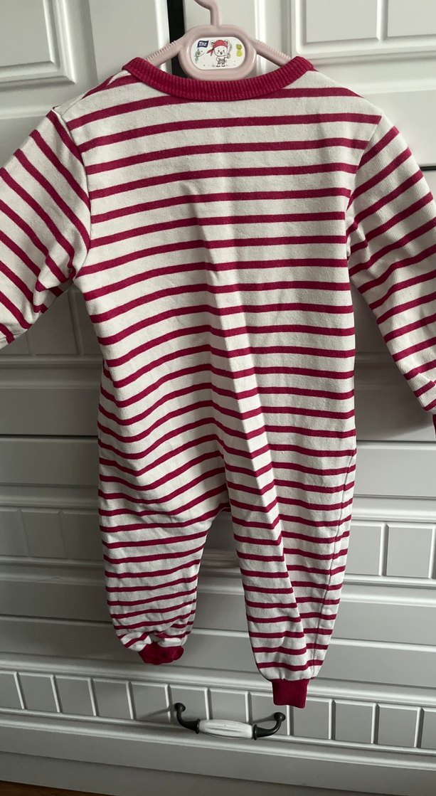 Cigit Düğmeli Pembe Çizgili Bebek Tulumu - Görsel 3