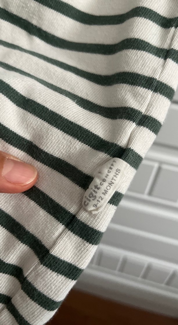 Cigit Düğmeli, Uzun Kollu Yeşil Çizgili Bebek Tulumu - Görsel 2