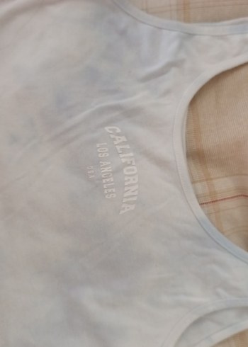 Beyaz Bağlama Desenli Straplez Atlet - Görsel 2