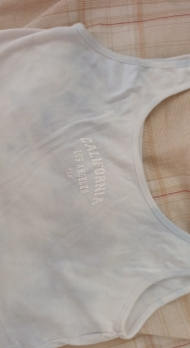 Beyaz Bağlama Desenli Straplez Atlet - Görsel 2