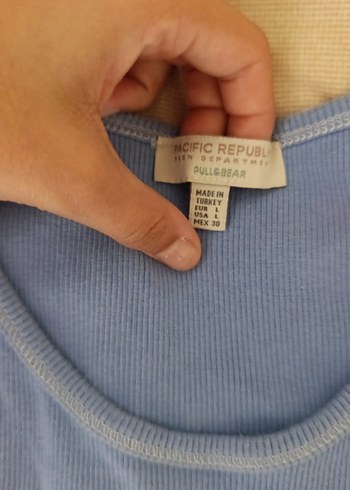 Mavi Pamuklu Kadın Atlet - Görsel 2