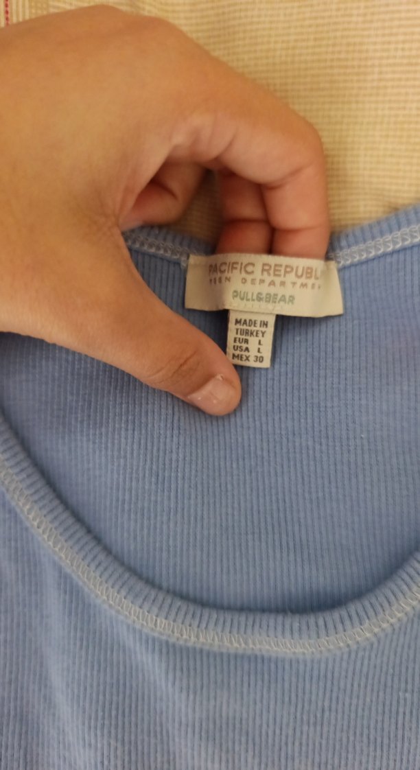 Mavi Pamuklu Kadın Atlet - Görsel 2