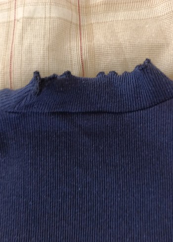 Kadın Lacivert Boğazlı Triko Kazak - Görsel 4