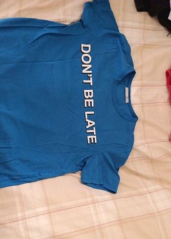 Mavi Baskılı Kısa Kollu Tişört - Görsel 3