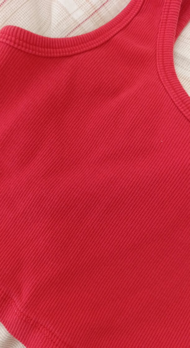 Kırmızı Kadın Atlet, Kayık Yaka, Dar Kesim - Görsel 3